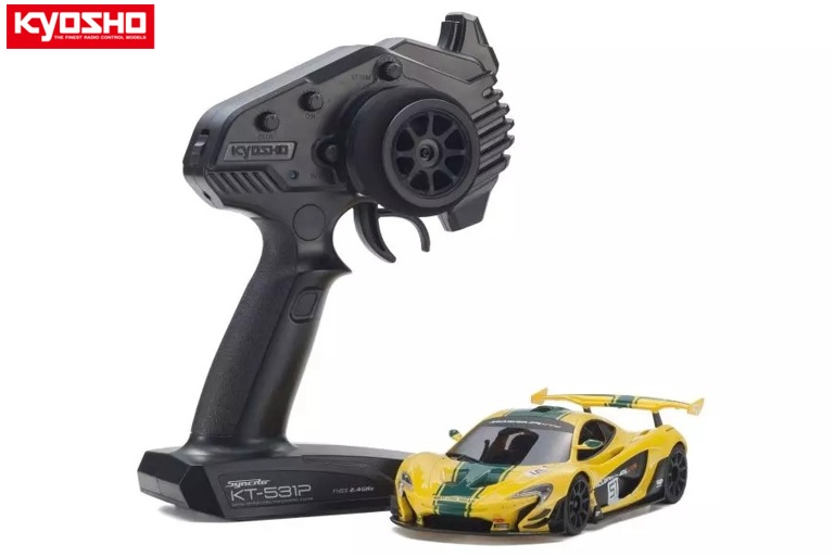 ！【KYOSHO/京商】 32375YG　1/27 電動RC ミニッツRWD MR-04 シリーズ レディセット McLaren P1 GTR イエロー/グリーン （完成品） ≪ラジコン≫｜株式会社エンジェルスジャパン