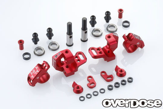 OD2438b 【Over Dose/オーバードーズ】 アジャスタブルアルミナックルセット Type-2 (For RWD/レッド)