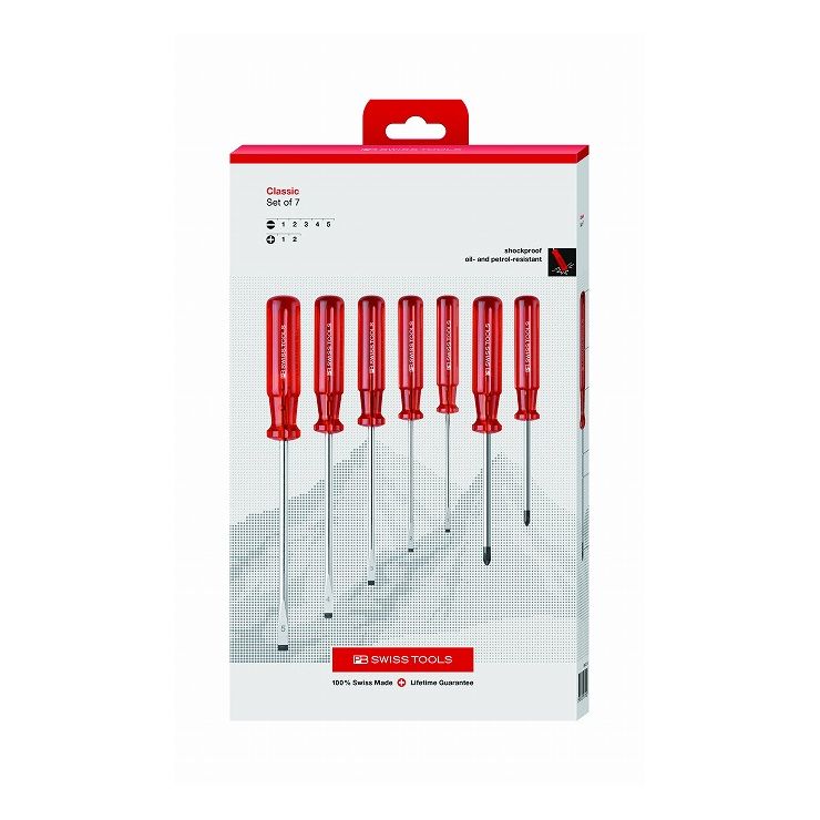 PB SWISS TOOLS ピービ&mdash;スイスツールズ 7本組 ドライバーセット(プラス、マイナス) ペーパーBOX入 250CBB(代引不可)【送料無料】｜リコメン堂 8,666円