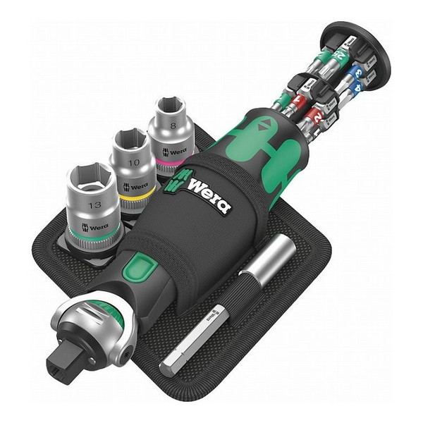 WERA ベラ サイクロップ 首振り式ラチェットドライバー ビット12本収納 ポーチ付き 004281(代引不可)【送料無料】