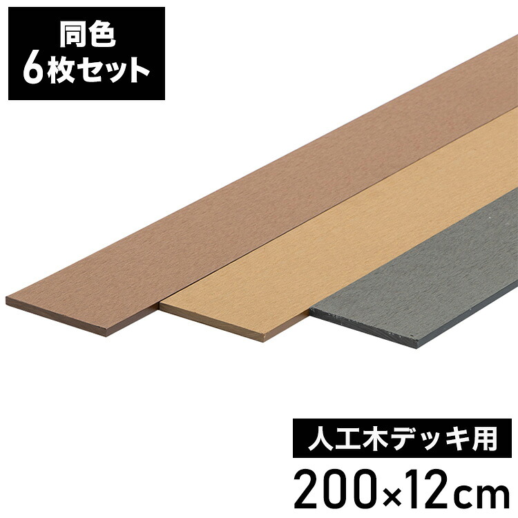 幕板 人工木デッキ用 [6枚] 200&times;12cm 側面板 ガーデニング テラス ベランダ ウッドデッキ DIY 人工木 おしゃれ キット 庭 デッキ ガーデンデッキ ステージ 縁台 エクステリア 組立 部材 板材 水洗い(代引不可)【送料無料】｜リコメン堂