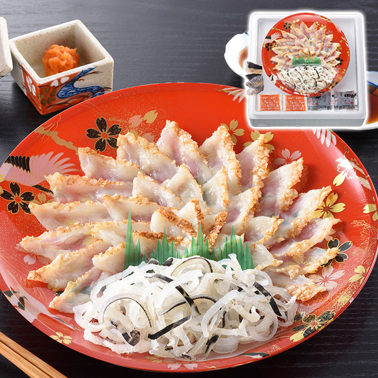「関とら本店」 ふくたたき刺身セット 115g ふぐ とらふぐ ギフト 産直 ご当地グルメ 熨斗 贈り物 新生活 お祝い お取り寄せ のし対応 (代引不可)【送料無料】