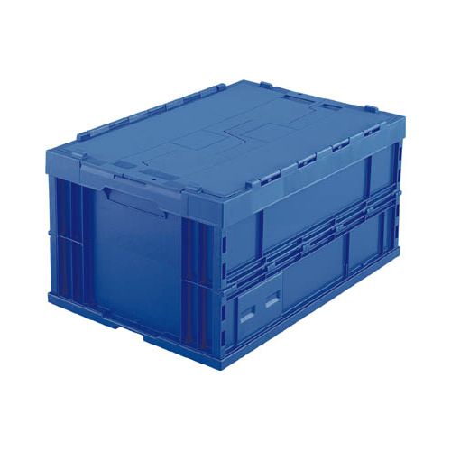 TRUSCO 折りたたみコンテナフタ付 75L ダークブルー TRF75B(代引き不可)【送料無料】