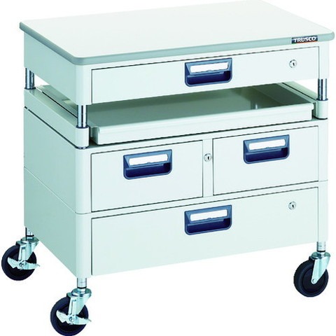 TRUSCO トラスコ フェニックスワゴン 省音 750X500 H740 引出付 スライド1段 天板付 W色 PEW770M1VWZTW 組立品 組立設置不可(代引不可)【送料無料】