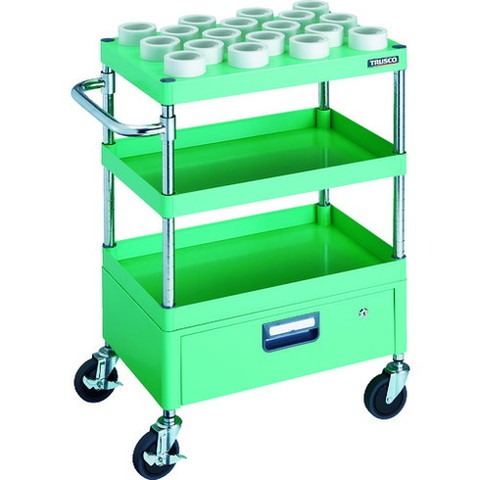 TRUSCO トラスコ フェニックスワゴン 600X400 1段引出付 HSK63A YG色 PEWTL962EVYG 組立品 組立設置不可(代引不可)【送料無料】