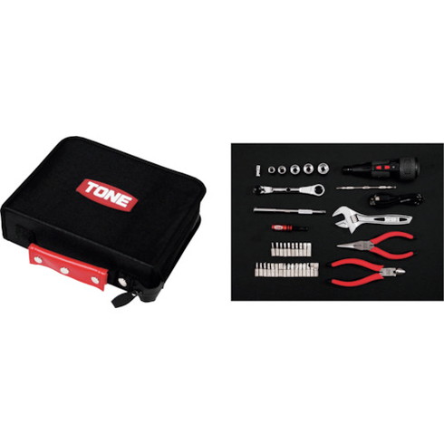 TONE 整備用工具セット ツールセット ブラック 間口250×奥行200×高サ70mm 40点セット TONE TSX2170 手作業工具 工具セット キャビネットタイプ(代引不可)【送料無料】
