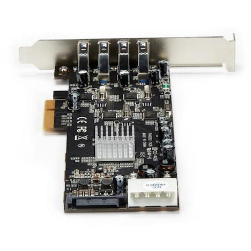 スターテック USB増設カード/PCIe 2.0 - 4x USB-A/5Gbps/SATA・LP4電源 スターテック PEXUSB3S44V 電子機器 電気 電子部品 基板用品(代引不可)【送料無料】