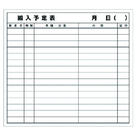ユニット 搬入予定表マグネット ユニット 安全用品 標識 標示 安全標識(代引不可)【送料無料】｜リコメン堂
