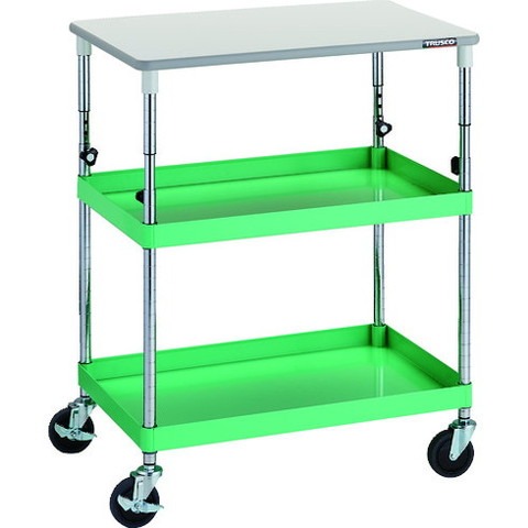 TRUSCO トラスコ フェニックスワゴン 省音 750X500XH880~1130 天板付 YG色 PEWA972TYG 組立品 組立設置不可(代引不可)【送料無料】 45,188円