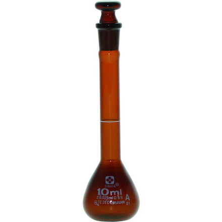 SIBATA メスフラスコ 茶 カスタムA 10mL 柴田科学 研究用品 理化学用品 メスシリンダー(代引不可)【送料無料】