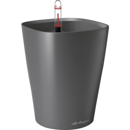 レチューザ 底面給水プランター デルティーニ 土容量1.2L チャコール geobra社 園芸用品 緑化用品 プランター(代引不可)【送料無料】