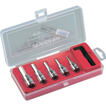 エイト 六角ソケットビット 標準寸法差込角9.5mm5本セット 4~10mm エイト 手作業工具 ソケットレンチ ソケットビット(代引不可)【送料無料】