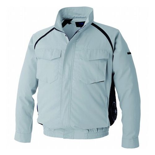 空調服 空調服[[R下]] 長袖ブルゾン ウエアのみ シルバー 4L KU92400K30S6 環境改善用品 暑さ対策用品 冷却衣服(代引不可)【送料無料】｜リコメン堂