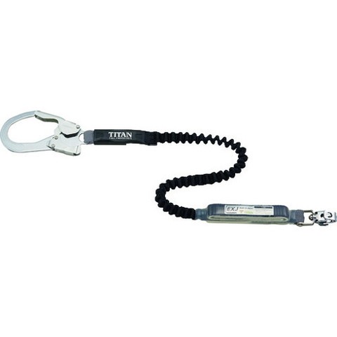 タイタン EXJ伸縮ストラップ式 タイプ1ランヤード ブラック シングル (墜落制止用器具) HLEB130(代引不可)【送料無料】