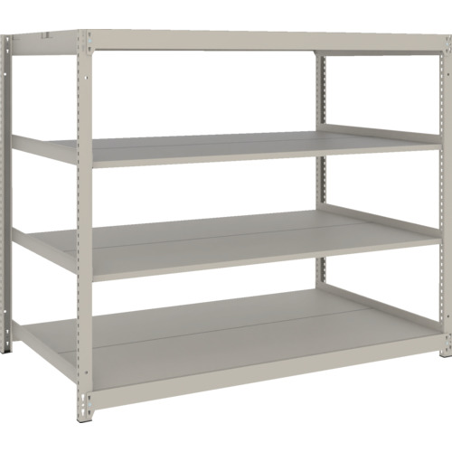 TRUSCO スチールラック 薄型ラック(耐荷重100Kg)1500×595×H1200 4段単体 ネオグレー ネオグレー UL4564 物流 保管用品 物品棚 軽量棚(代引不可)【送料無料】|リコメン堂