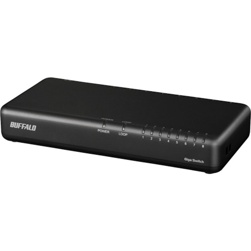 BUFFALO Giga 8ポート スイッチングハブ 電源内蔵 プラスチック筐体 マグネット付 ブラック LSW6GT8NPBK 電子機器 電気 電子部品 通信機器(代引不可)【送料無料】