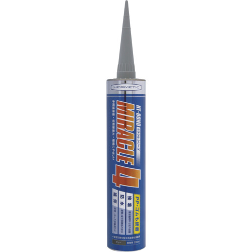 ヘルメチック 多用途弾性防水接着剤 Miracle4-PP グレー 330ml MIRACLE4PPGY330 化学製品 接着剤 補修剤 接着剤1液タイプ(代引不可)【送料無料】