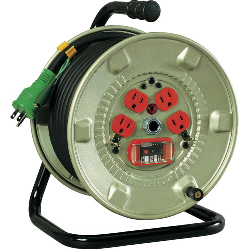 NICHIDO 電工ドラム 100V 過負荷漏電保護兼用ブレーカー付 20m NNPEK24 工事 照明用品 コードリール 延長コード コードリール(代引不可)【送料無料】｜リコメン堂