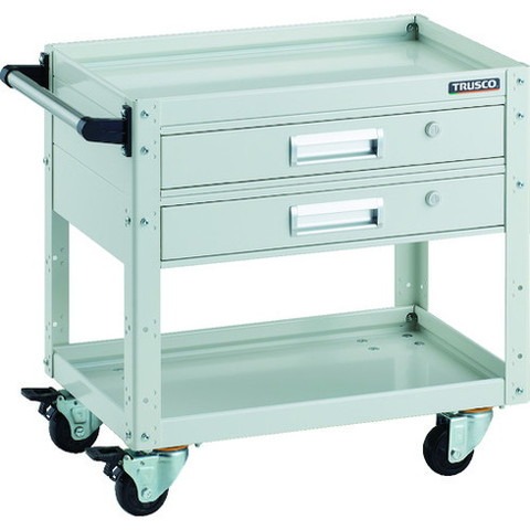 TRUSCO トラスコ イーグルワゴン 600X400 引出付 4輪自在 W色 EGW662V2JW(代引不可)【送料無料】|リコメン堂