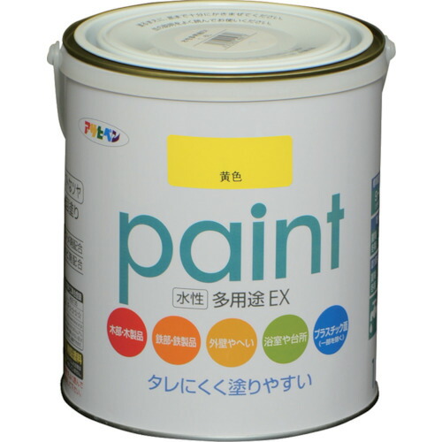アサヒペン 水性多用途EX 1.6L 黄色 459749 工事 照明用品 塗装 内装用品 塗料(代引不可)【送料無料】