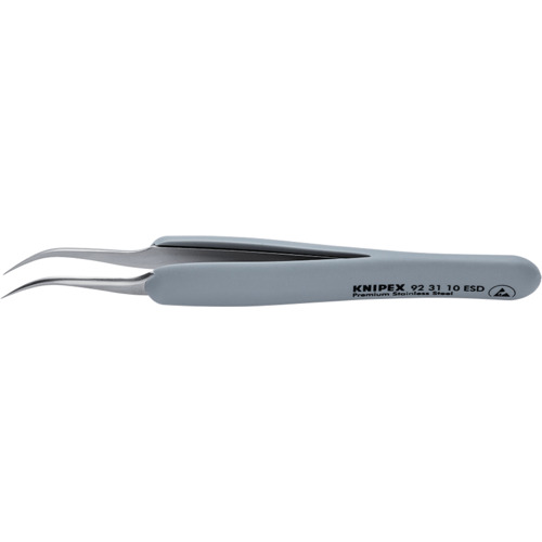 KNIPEX ラバーハンドル付き精密ピンセット 先細 先曲がり 122ММ 923110ESD 手作業工具 プライヤー ニッパ ピンセット ピンセット(代引不可)【送料無料】|リコメン堂