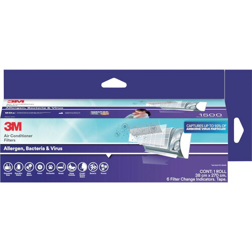 3M エアコン用空気清浄フィルター プレミアムグレード ロールタイプ (花粉、アレルゲン、ウイルス用) スリーエム 環境改善用品 暑さ対策用品 エアコン 9809-RJP(代引不可)