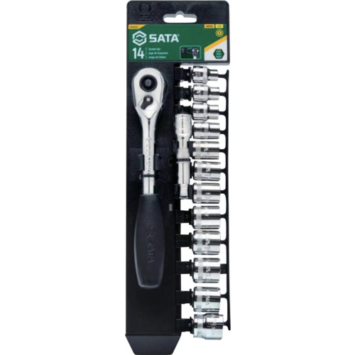 SATA 6角ソケットレンチセット 差込角9.5mm (14点) SATA社 手作業工具 ソケットレンチ ソケットレンチセット ST09523G(代引不可)【送料無料】