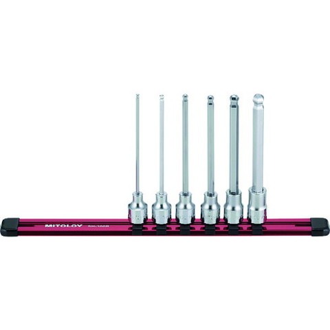 ミトロイ 3/8 ヘックスソケット ボールポイント ロング ホルダーセット 6コマ7点 HHB307ML(代引不可)【送料無料】