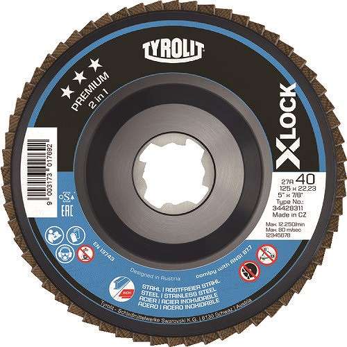 【10個セット】TYROLIT X-LОCKフラップディスク プレミアムタイプ 125mm 34428313 電動・油圧・空圧工具 研削研磨用品 ディスクペーパー(代引不可)【送料無料】