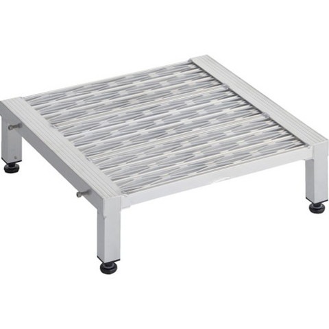 TRUSCO トラスコ 高床式アルミ製ステップ グレーチング仕様 600X600XH190~220 TFSGH0660AL(代引不可)【送料無料】