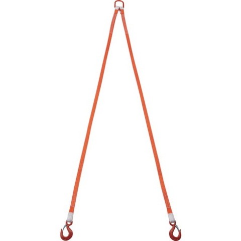 TRUSCO トラスコ 2本吊ベルトスリングセット 25mm幅X2m 吊リ角度60&deg;時荷重0.86t(最大使用荷重1t) G252P20(代引不可)【送料無料】｜リコメン堂