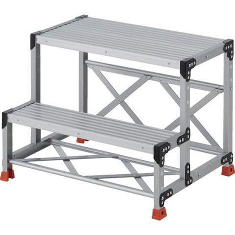 TRUSCO トラスコ 作業用踏台 2段 ステップ奥行200 高サ0.60m 天板800X400 TSF286 組立品 組立設置不可(代引不可)【送料無料】