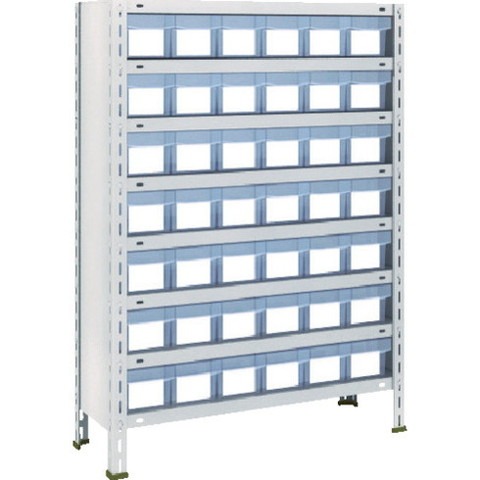 TRUSCO トラスコ 軽量棚 875X300X1200 樹脂引出透明 小X42 ネオグレー 43V808C7 組立品 組立設置不可(代引不可)【送料無料】|リコメン堂