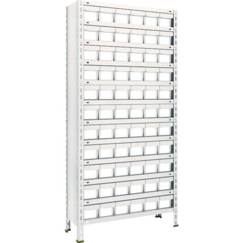 TRUSCO トラスコ 軽量棚 875X300X1800 樹脂引出NG 小X66 ネオグレー 63V812E11 組立品 組立設置不可(代引不可)【送料無料】