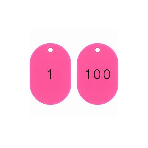 緑十字 小判型番号札 1~100/連番号入 ピンク 小判札453-P(1~100) 45×30mm 100枚組 200161 標識・標示 安全標識(代引不可)【送料無料】