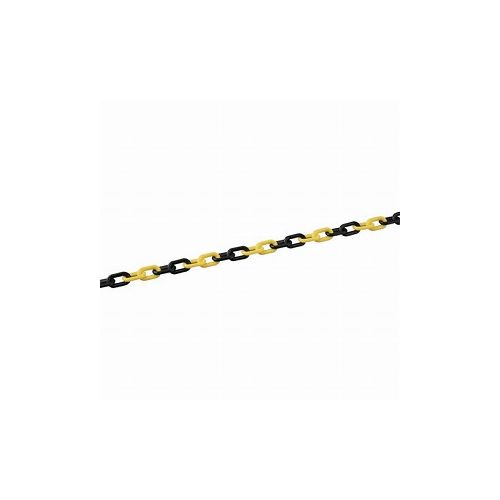 緑十字 プラスチックチェーン 黄/黒 PT-630TR 長サ30m 線径6mmΦ PE 284015 標識・標示 安全標識(代引不可)【送料無料】