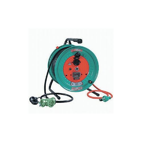 日動 電工ドラム 防雨防塵型ビックリール100V アース付 30m 負荷漏電シャ断器付 RBW-EK30S RBW-EK30S 日動工業(株) コードリール・延長コード コードリール(代引不可)【送料無料】｜リコメン堂