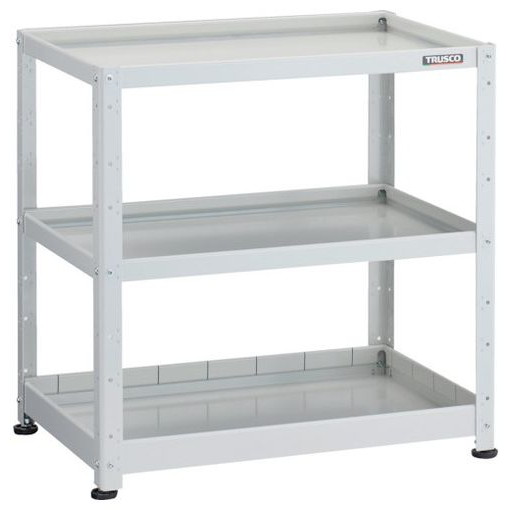 TRUSCO 小型物品棚 バーディワゴン固定型 750X500 浅2深1段 ホワイト BDWR973F1W 物流 保管用品 物流 保管用品 ツールワゴン スチール製ワゴン(ボルトタイプ)(代引不可)【送料無料】