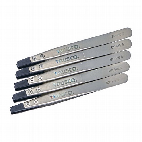 TRUSCO マトメ買イ ESDチップピンセット 先平型 先端幅5.5mm 5本入リ TRUSCO EPH5.5M5 手作業工具 プライヤー ニッパ ピンセット ピンセット(代引不可)【送料無料】｜リコメン堂