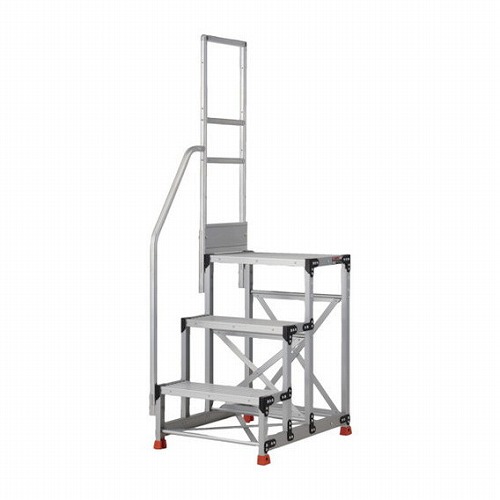 TRUSCO アルミ製作業用踏台 3段 高サ0.9m 天板寸法600×400 段高300mm 階段片手スリ付キ TRUSCO TSF369TK300 工事 照明用品 はしご 脚立 作業台(代引不可)【送料無料】 59,263円