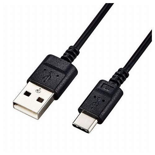 【5個セット】エレコム USB-Cケーブル Type-Cケーブル スリム 極細 A-C 2m スマホ充電ケーブル ブラック MPA-ACX20BK2X5(代引不可)【送料無料】