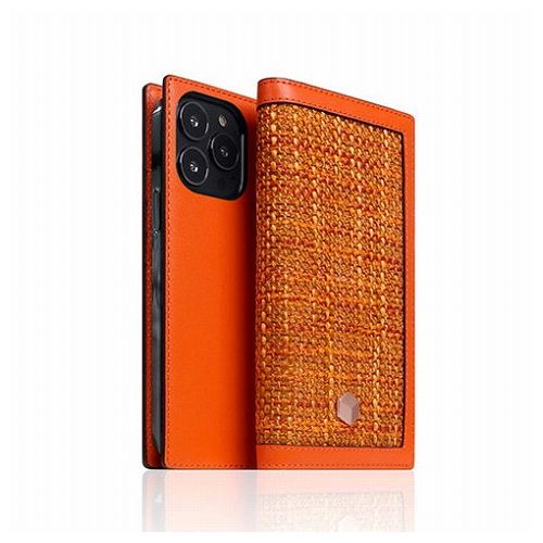 SLG Design Edition Calf Skin Leather Diary for iPhone 13 Pro 手帳型ケース オレンジ SD22131i13POR(代引不可)【送料無料】|リコメン堂