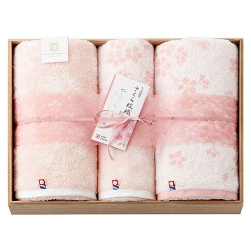 今治謹製 さくら紋織 バスタオル2P&フェイスタオル2P 木箱入 C3063036(代引不可)【送料無料】