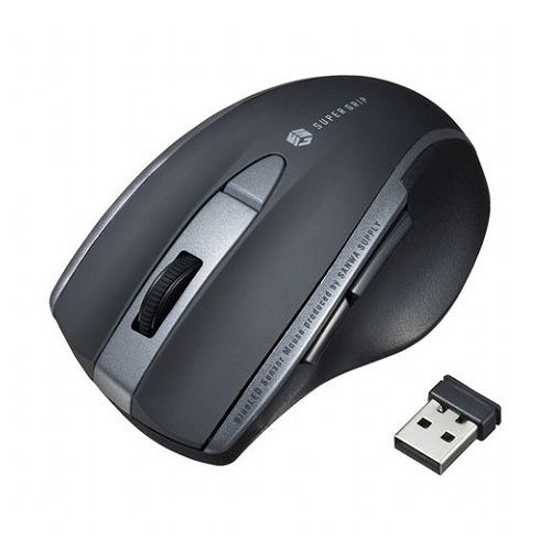 【5個セット】 サンワサプライ 静音ワイヤレスブルーLEDマウス 5ボタン MA-WBL166BKX5(代引不可)【送料無料】