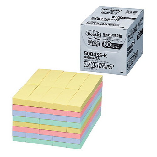 3M Post-it ポストイット 強粘着ふせん パステルカラー 業務用 4色 3M-5004SS-K(代引不可)【送料無料】