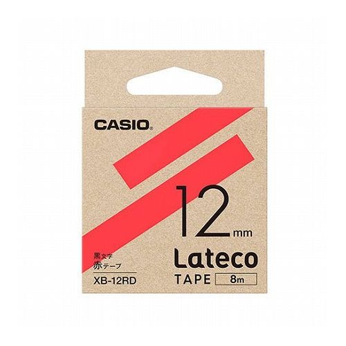 【5個セット】 カシオ計算機 Lateco 詰め替え用テープ 12mm 赤テープ 黒文字 XB-12RDX5(代引不可)【送料無料】