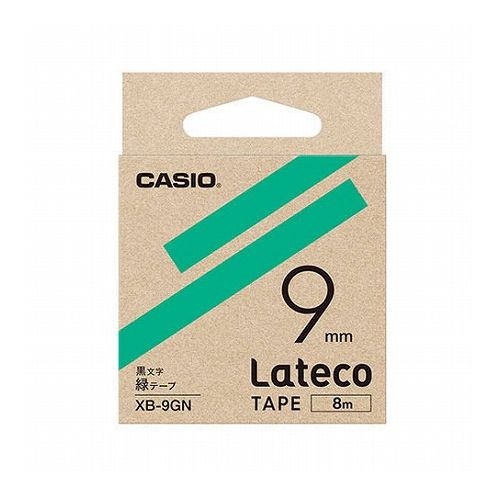 【5個セット】 カシオ計算機 Lateco 詰め替え用テープ 9mm 緑テープ 黒文字 XB-9GNX5(代引不可)【送料無料】