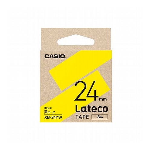 【5個セット】 カシオ計算機 Lateco専用詰替用テープ/黄に黒文字/24mm XB-24YWX5(代引不可)【送料無料】