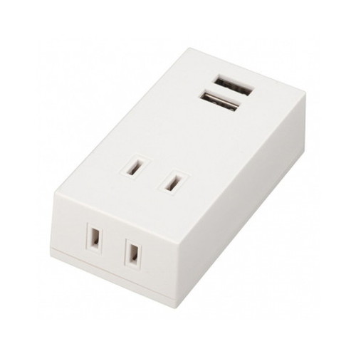 【5個セット】 YAZAWA フロントタップ型2AC+2USB2.1Aホワイト Y02FS400WH2UX5(代引不可)【送料無料】