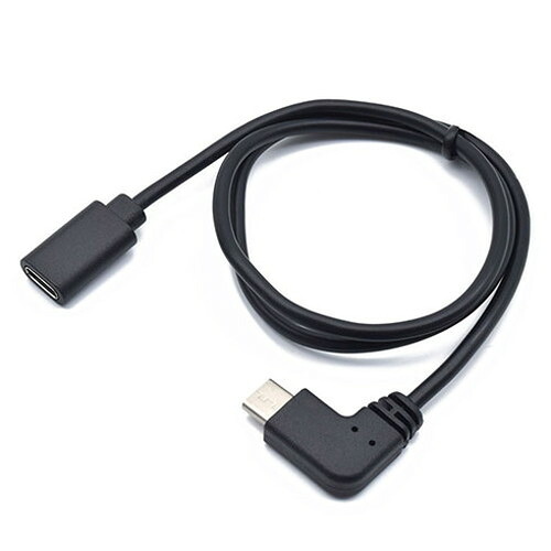 【10個セット】 日本トラストテクノロジー 充電・通信対応 L型TypeC延長ケーブル 0.5m JSC-047BKX10(代引不可)【送料無料】